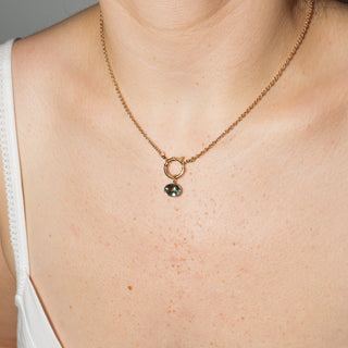 Eucalyptus Green Tourmaline Cushion Cut Charm 2 in 14k Yellow Gold