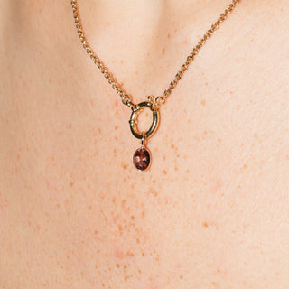 Morning Glory Pink Tourmaline Oval Cut Charm in Yellow 14k Gold