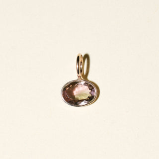 Blooming Tourmaline Cushion Cut Charm in Yellow 14k Gold