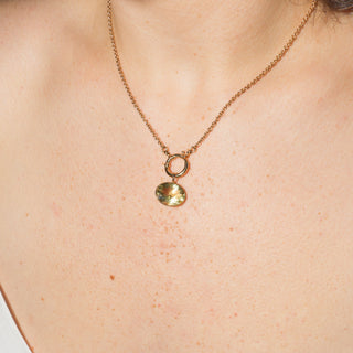 Light Yellow Heliodor East West Oval Cut Charm in 14k Yellow Gold