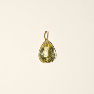 Yellow Heliodor Cushion Cut Charm in 14k Yellow Gold