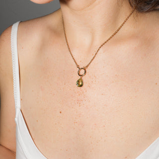 Yellow Heliodor Cushion Cut Charm in 14k Yellow Gold
