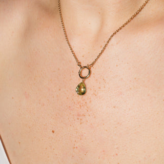 Yellow Heliodor Cushion Cut Charm in 14k Yellow Gold