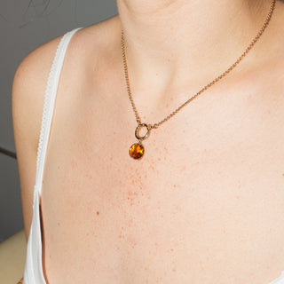 Marigold Citrine Oval Charm in Yellow 14k Gold