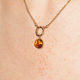 Marigold Citrine Oval Charm in Yellow 14k Gold
