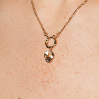 Peachy Yelllow Heliodor Teardrop Cut Charm in 14k Yellow Gold