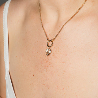 Peachy Yelllow Heliodor Teardrop Cut Charm in 14k Yellow Gold