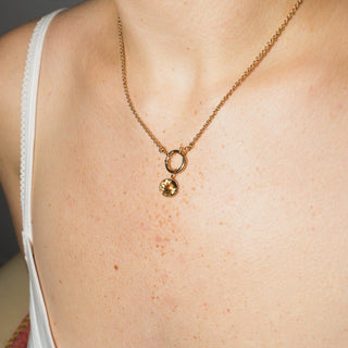 Sunshine Heliodor Round Cut Charm in Yellow 14k Gold