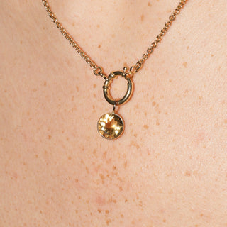 Sunshine Heliodor Round Cut Charm in Yellow 14k Gold