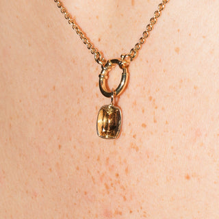 Flax Yellow Heliodor Cushion Cut Charm in Yellow 14k Gold