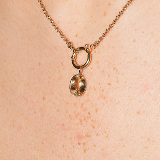 Chamomile Heliodor Oval Cut Charm in Yellow 14k Gold