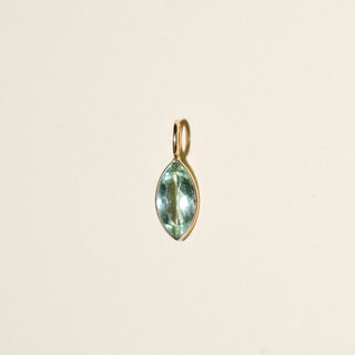 Mint Green Tourmaline Marquise Cut Charm in 14k Yellow Gold