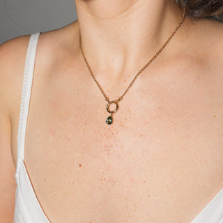 Mint Green Tourmaline Marquise Cut Charm in 14k Yellow Gold