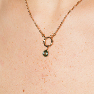 Mint Green Tourmaline Marquise Cut Charm in 14k Yellow Gold