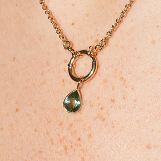 Mint Green Tourmaline Marquise Cut Charm in 14k Yellow Gold