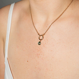 Mint Green Tourmaline Marquise Cut Charm in 14k Yellow Gold