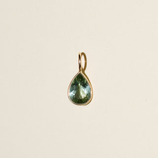 Mint Green Tourmaline Marquise Cut Charm in 14k Yellow Gold