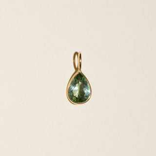 Mint Green Tourmaline Marquise Cut Charm in 14k Yellow Gold