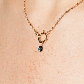 Fir Green Sapphire Oval Cut Charm in Yellow 14k Gold