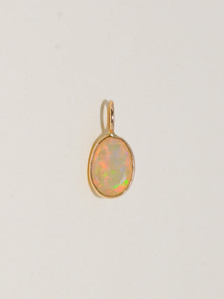 Opulent Opal Oval Cut Charm in Yellow 14k Gold
