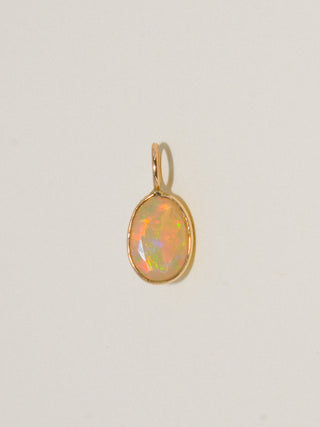 Opulent Opal Oval Cut Charm in Yellow 14k Gold