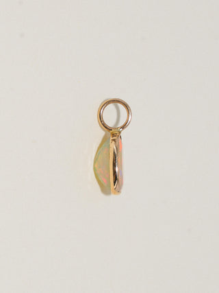 Opulent Opal Oval Cut Charm in Yellow 14k Gold