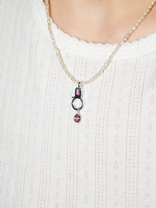 Carnation Pink Tourmaline Oval Cut Charm in Sterling Silver