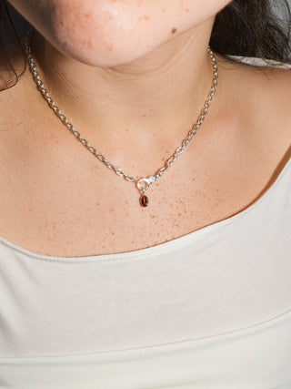 Makin Me Blursh! Pink Tourmaline Oval Cut Charm in Sterling Silver