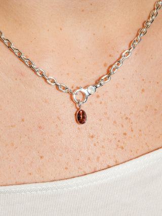 Makin Me Blursh! Pink Tourmaline Oval Cut Charm in Sterling Silver