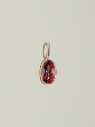 Makin Me Blursh! Pink Tourmaline Oval Cut Charm in Sterling Silver