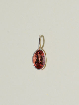 Makin Me Blursh! Pink Tourmaline Oval Cut Charm in Sterling Silver