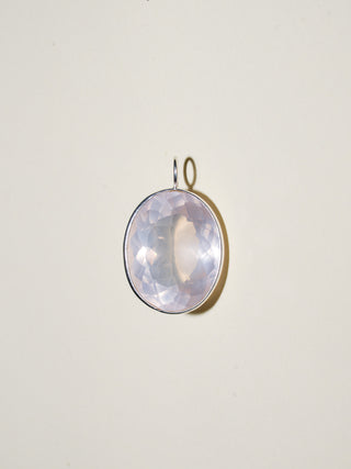 Cherish Rose Quartz Oval Cut Charm in Sterling Silver