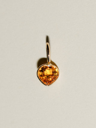 Daffodil Sapphire Heart Cut Charm in 14k Yellow Gold