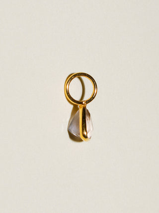 Cheeky Rose Quartz Trillion Cut Charm in Yellow 14k Gold