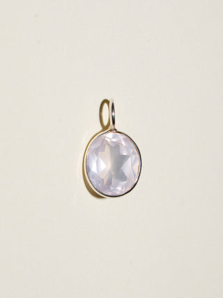 Charmed I'm Rose Quartz Oval Cut Charm in Sterling Silver