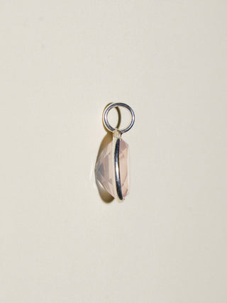 Charmed I'm Rose Quartz Oval Cut Charm in Sterling Silver