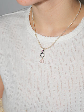 Dear Rose Quartz Trillion Cut Charm in Sterling Silver