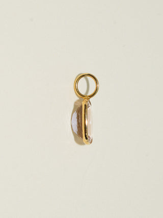 Leslie Morganite Cushion Cut Charm in Yellow 14k Gold