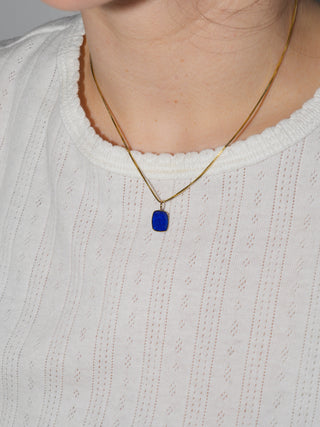 Lazy River Lapiz Can Cut Charm in Yellow 14k Gold