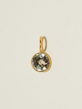 honidew Zultanite Round Cut Charm in Yellow 14k Gold