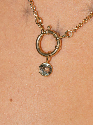 honidew Zultanite Round Cut Charm in Yellow 14k Gold