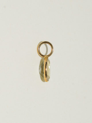 shot of Lemon Quartz Oval Cut Charm in Yellow 14k Gold