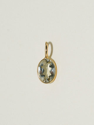 shot of Lemon Quartz Oval Cut Charm in Yellow 14k Gold