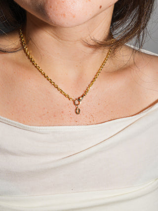 shot of Lemon Quartz Oval Cut Charm in Yellow 14k Gold