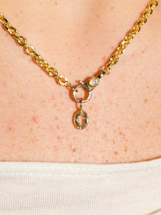 shot of Lemon Quartz Oval Cut Charm in Yellow 14k Gold