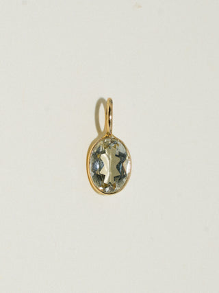 shot of Lemon Quartz Oval Cut Charm in Yellow 14k Gold