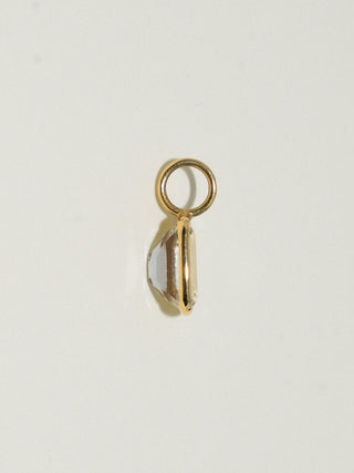 Cake Lemon Quartz Cushion Cut Charm in Yellow 14k Gold