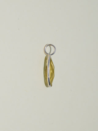 a little wedge Lemon Quartz Rose Oval Cut Charm in Sterling Silver