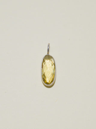 a little wedge Lemon Quartz Rose Oval Cut Charm in Sterling Silver