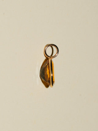 Sunset Citrine Oval Cut Charm in Yellow 14k Gold